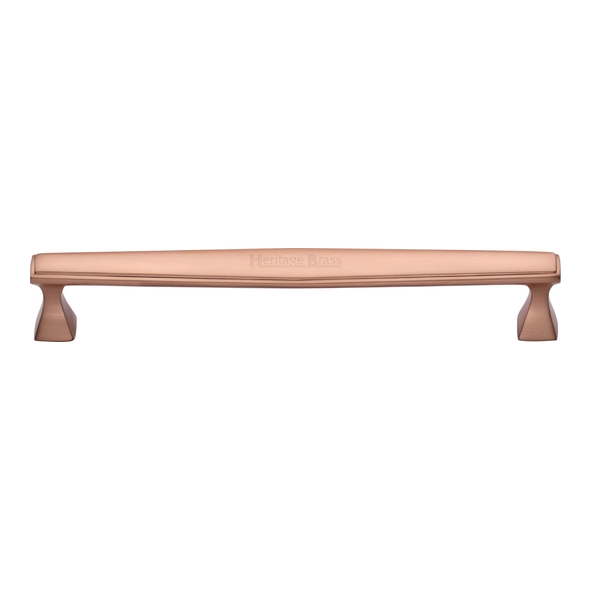 C0334 203-SRG • 203 x 220 x 35mm • Satin Rose Gold • Heritage Brass Art Deco Cabinet Pull Handle